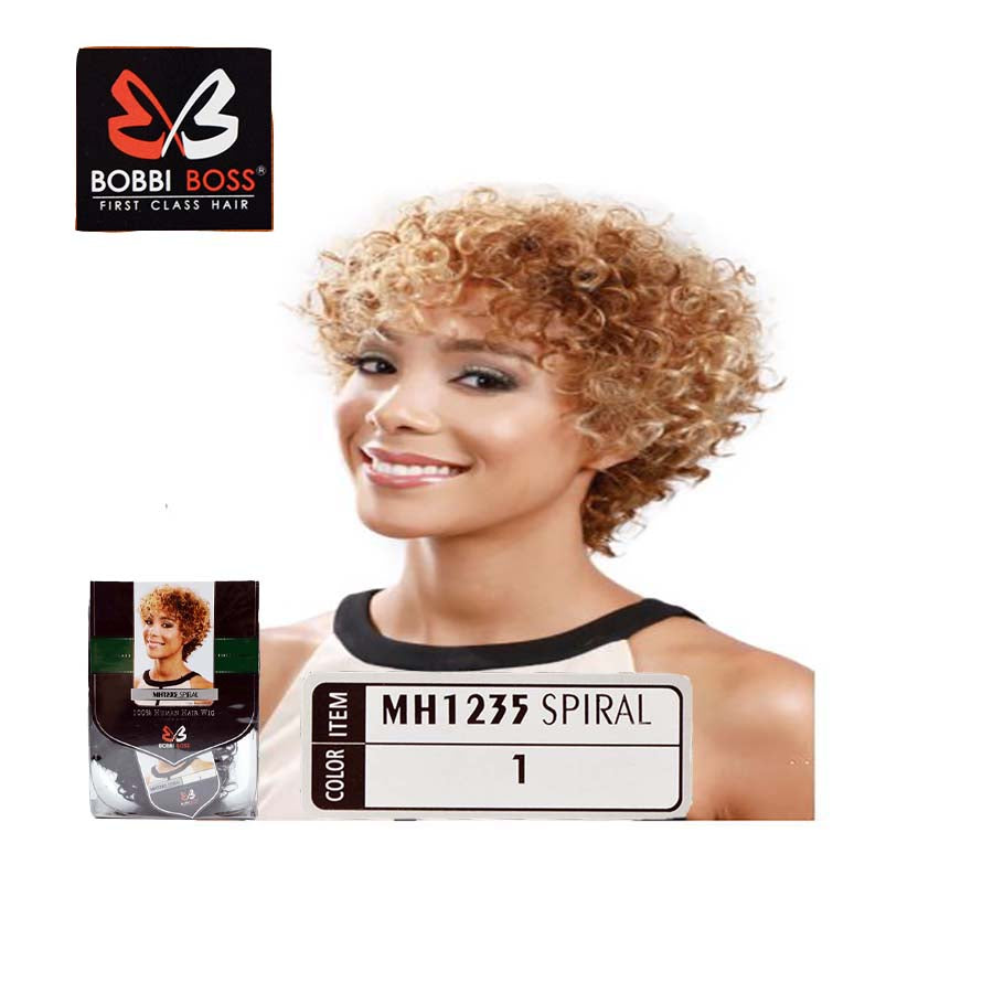 Bobbi Boss 100 Human Hair Wig MH1235 SPIRAL Hair Joy Beauty Supply