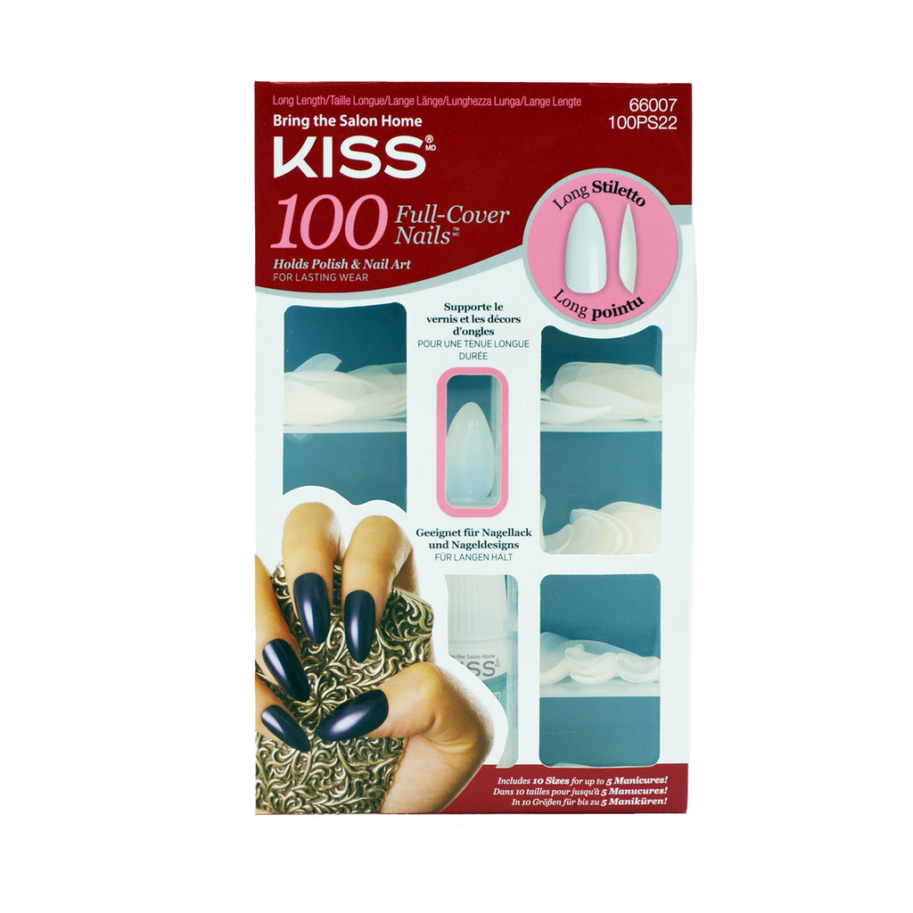KISS - 100 Full-Cover Nails Long Stiletto Long Pointu (100PS22)