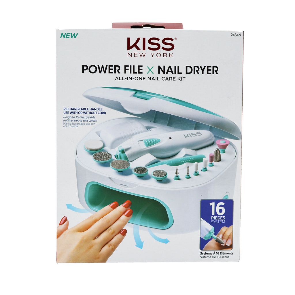 KISS Power File X Nail Dryer - All-In-One Nail Care Kit
